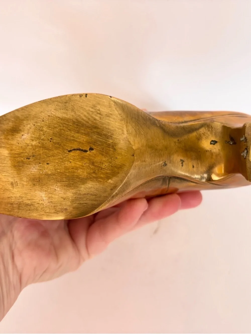 Victorian Vintage Brass Boot Planter Shelf Decor MCM Hollywood Regency Art Deco - Picture 9 of 10